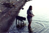 2000.23.33: Brecon and Gail S wading in the lake